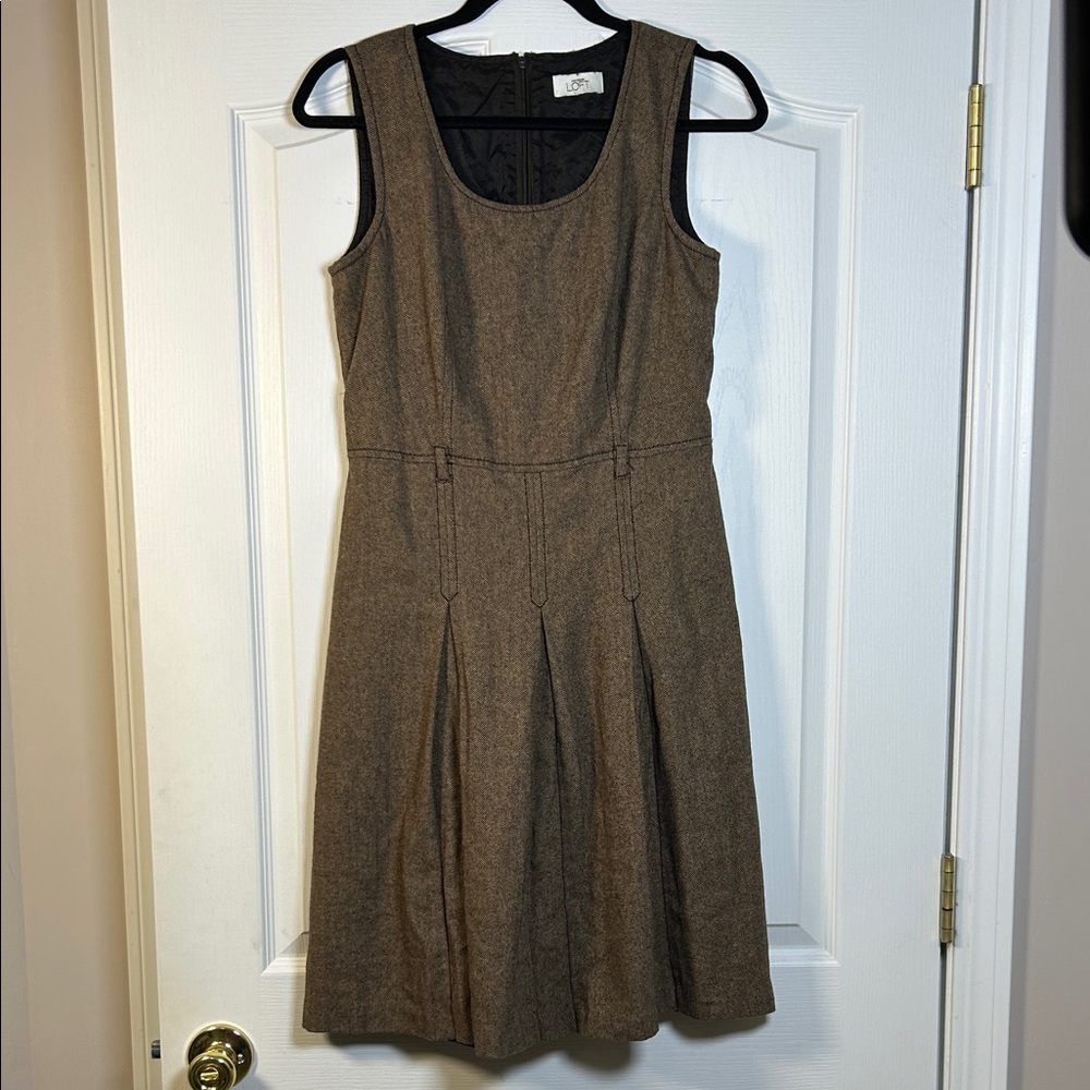 LOFT Brown Sleeveless Midi Dress